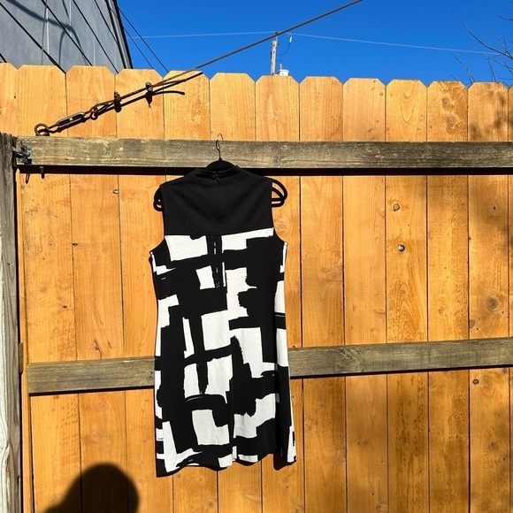 Donna Morgan Black white Dress vintage size 12 abstract retro spring summer - Picture 8 of 8